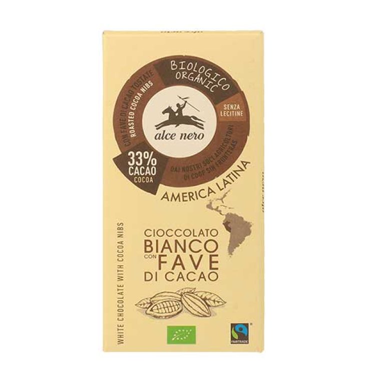 Chocolat Blanc Aux Fèves De Cacao Bio Alce Nero 100g