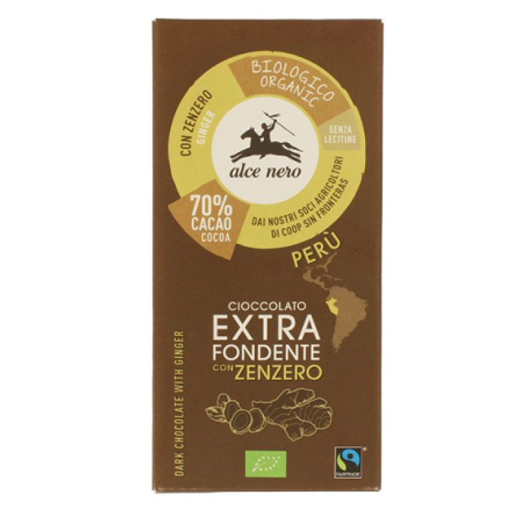 Chocolat Extra Noir 70% Au Gingembre Bio Alce Nero 50g