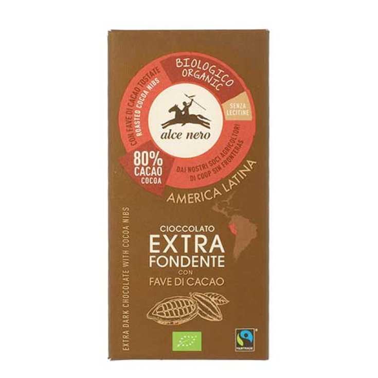 Chocolat Extra Noir Aux Fèves De Cacao Bio Alce Nero 100g