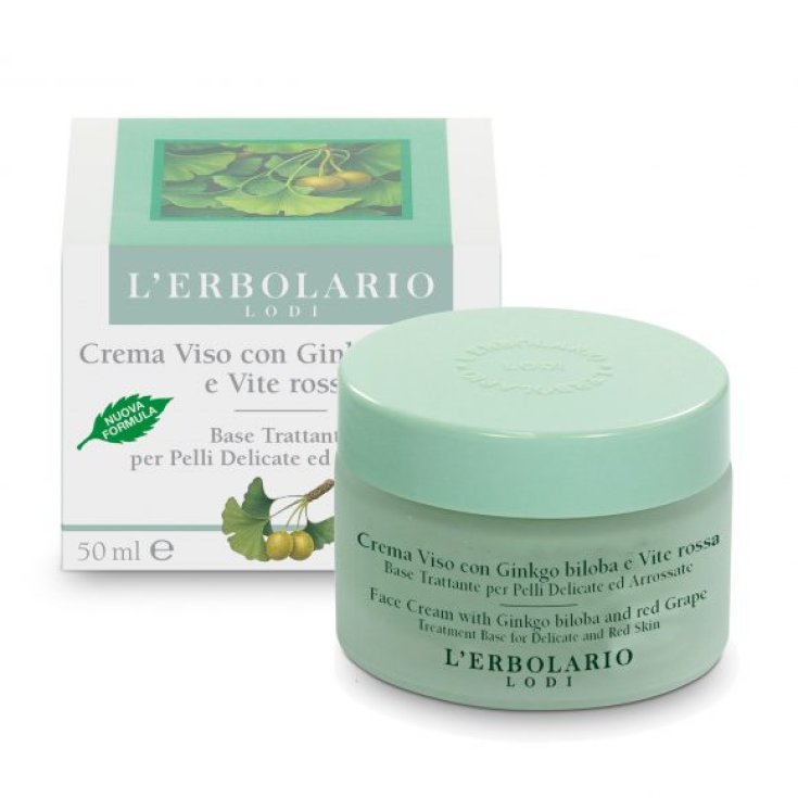 L'Erbolario Crème Visage au Ginkgo Biloba et Vigne Rouge 50 ml