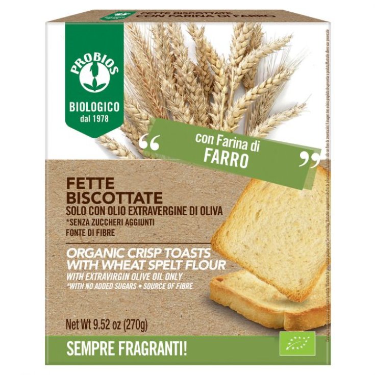 Biscottes 100% Epeautre - Avec Huile D'Olive Extra Vierge Et Probios Sans Sucre 270g