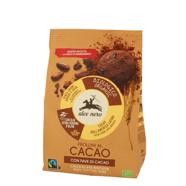 Biscuits Sablés Cacao Aux Fèves De Cacao Bio Alce Nero 250g