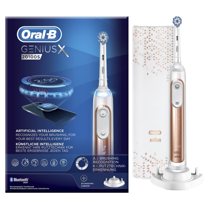 Brosse à dents électrique Oral-B® Genius X 20100S or rose