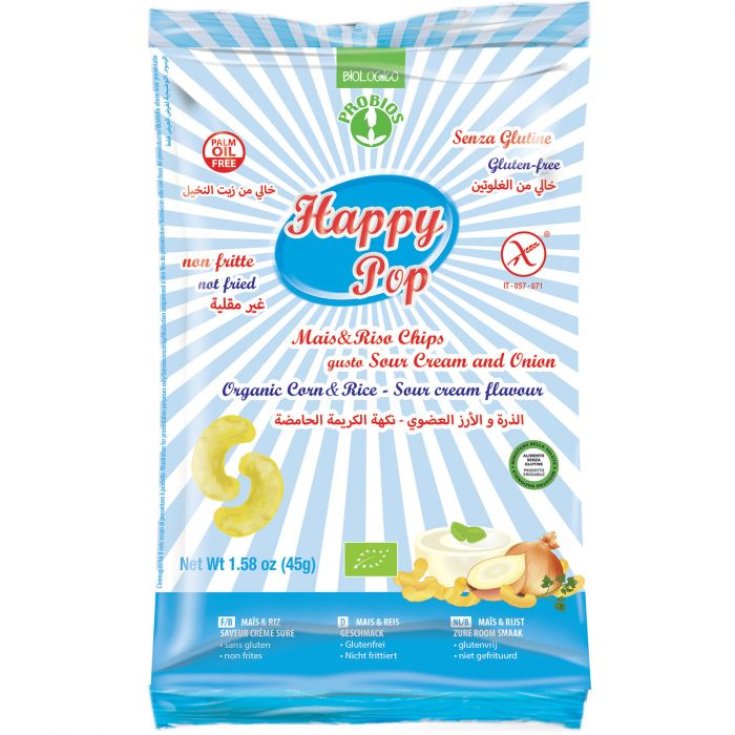 Happy Pop Crème Sure Et Oignon Bio Probios Sans Gluten 45g