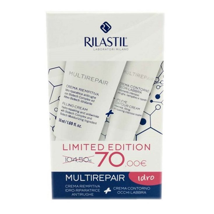 Multirepair Crème Hydro-Réparatrice 50 ml + Crème Contour Yeux-Lèvres 15 ml Rilastil®
