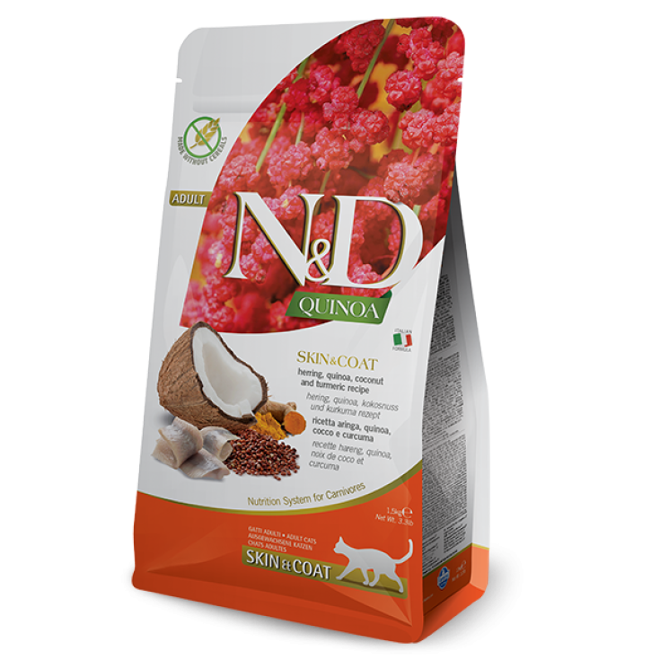 N&D Quinoa Feline Skin & Coat Hareng Adulte Farmina 1,5Kg