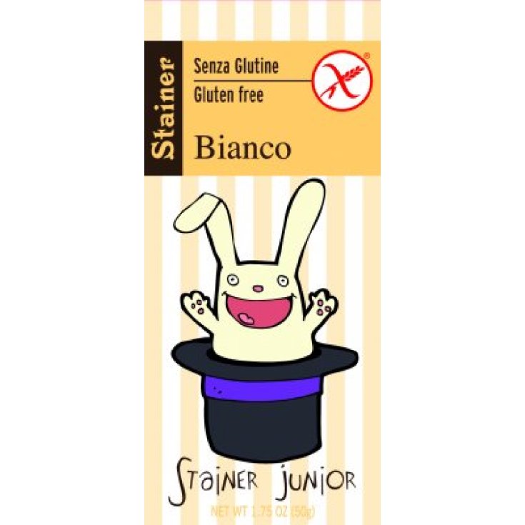 Stainer Junior Tablette Chocolat Blanc Bio Sans Gluten 50g