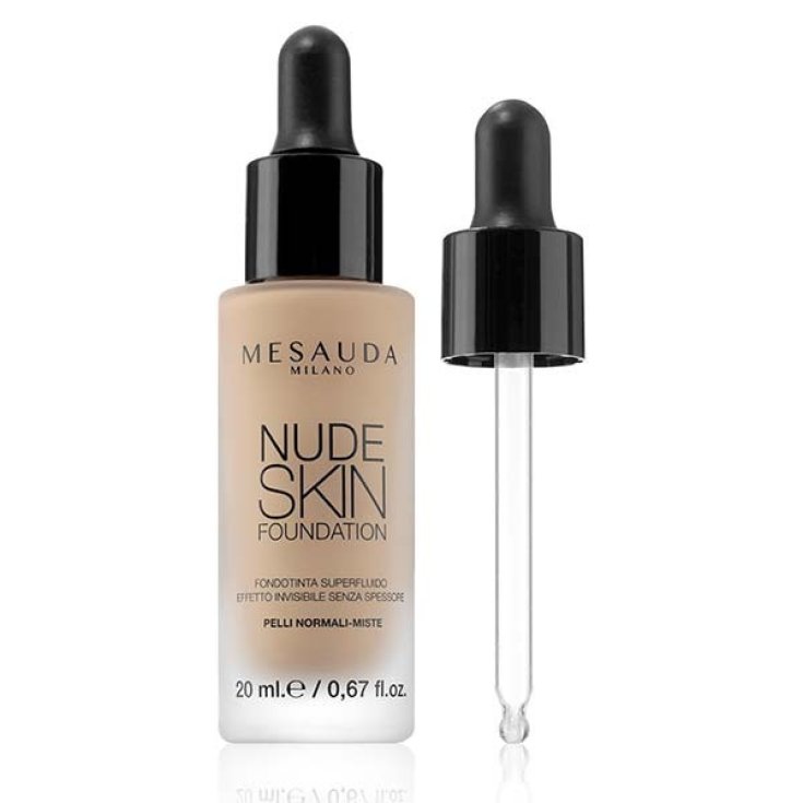 Mesauda Nude Skin Foundation Fond de Teint Superfluide Effet Invisible Sans Épaisseur Couleur 404 Beige Moyen