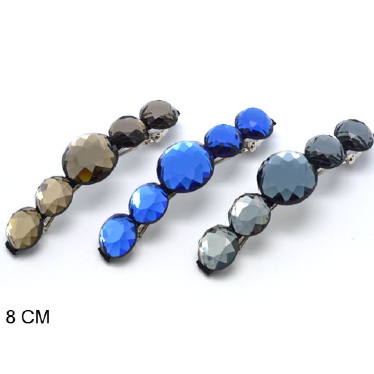 Look Company Barrette Ovale Pierres Bleues Article 642-506