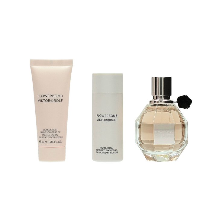 Viktor & Rolf Kit Flowerbomb Eau De Parfum 50 ml + Gel Douche 50 ml + Lait Corporel 40 ml