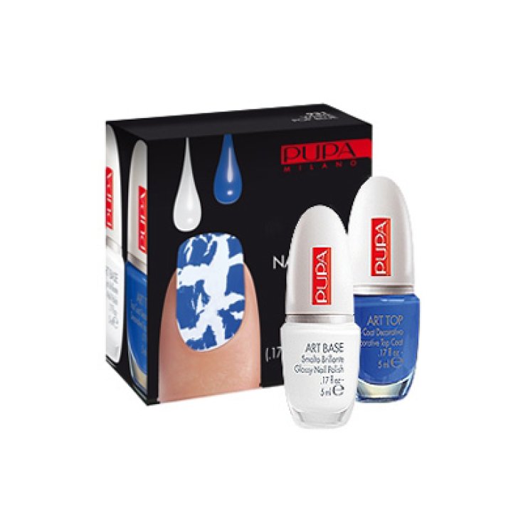 @PUPA KIT DE NAIL ART BLANC-BLEU POP