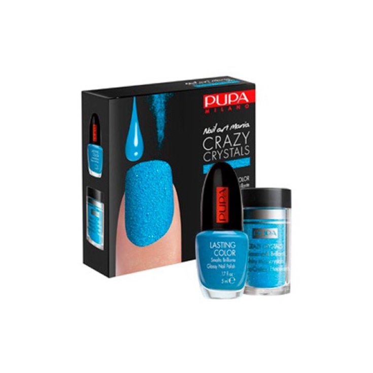 Pupa Nail Art Crazy Crystals Vernis Effet Cristal Couleur 001 Bleu Fluo