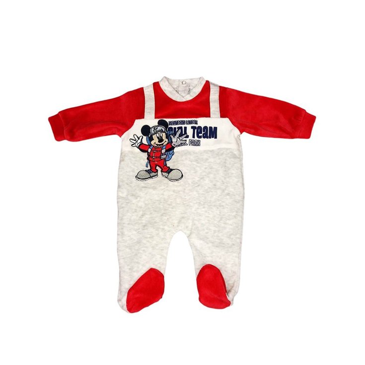 Combinaison chenille bébé garçon Ellepi Disney baby Mickey rouge gris 1 m