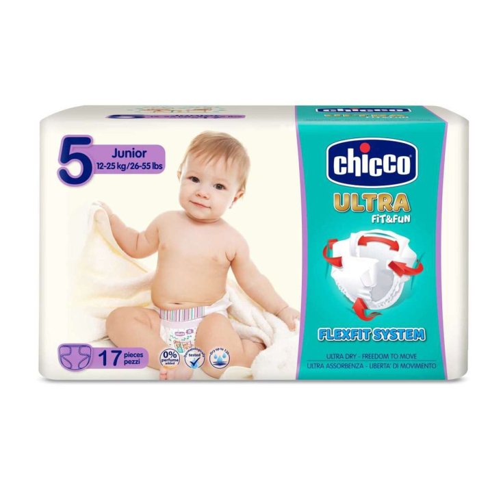 Couche Junior Ultra Fit & Fun 12-25kg Taille 5 Chicco® 17 Pièces