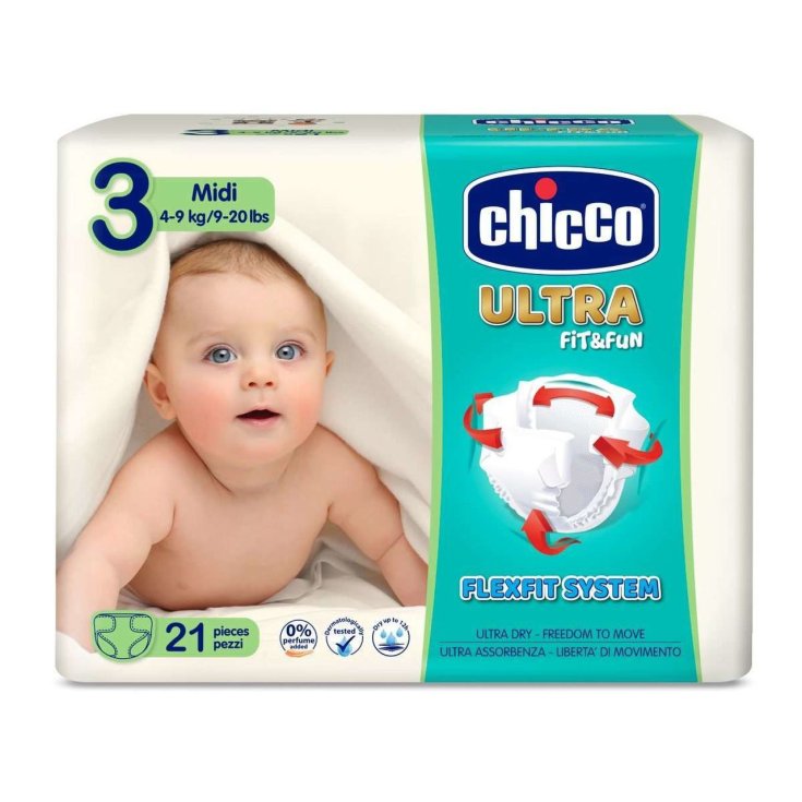 Couche Midi Ultra Fit & Fun 4 / 9kg Taille 3 Chicco® 21 Pièces
