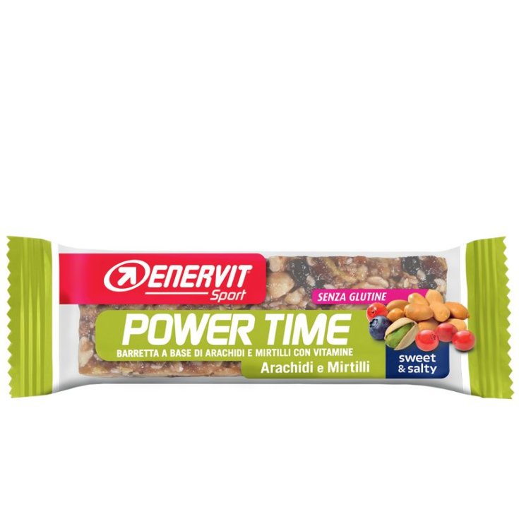 Power Time Barre Cacahuète Et Myrtille Enervit Sport Boîte 24 Barres 30g