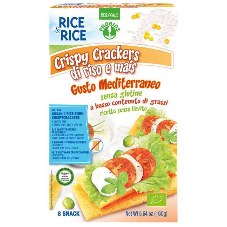 Rice & Rice Crackers Riz Et Maïs Croustillants Goût Méditerranéen Probios 160g