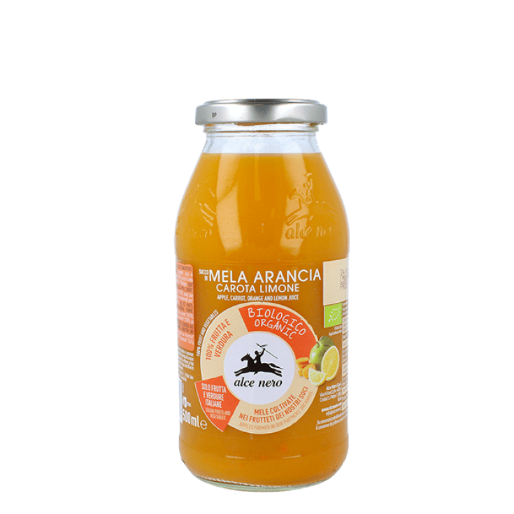 Jus 100% Pomme Orange Carotte Citron Bio Alce Nero 500ml