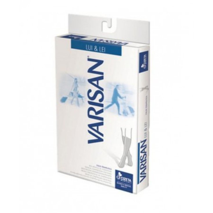 Varisan® Lui & Lei Mi-bas en coton 15-20mmHg Couleur Gris Taille 5 Cizeta