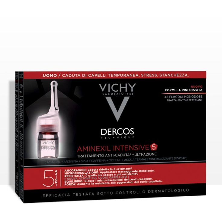 Dercos Technique Aminexil Intensif 5 Homme Vichy 42 Ampoules