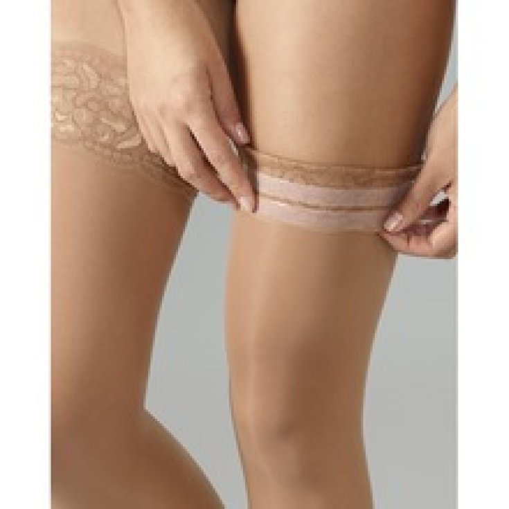 Viva 70Den Stay Up Stockings Smooth Mesh Poudre 2 Cizeta