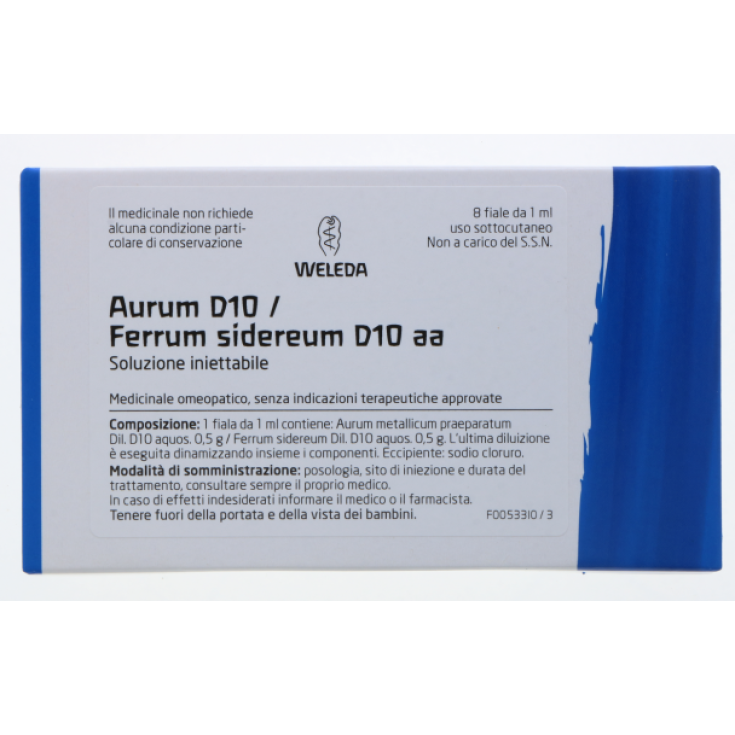 Aurum D10 / Ferrum Sidereum D10 Weleda 8 Ampoules De 1ml