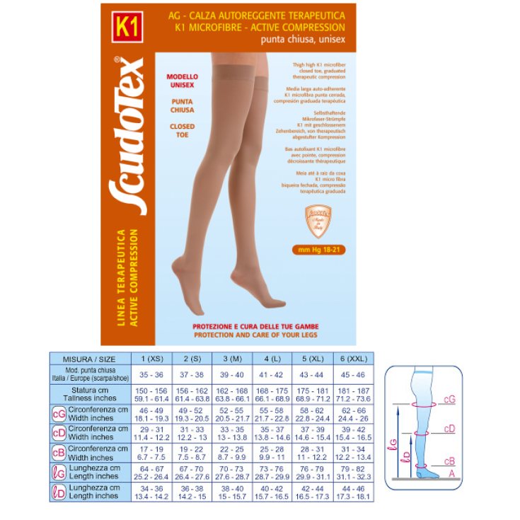 Bas Bas Microfibre Fermé K1 Beige ScudoTex Taille 2