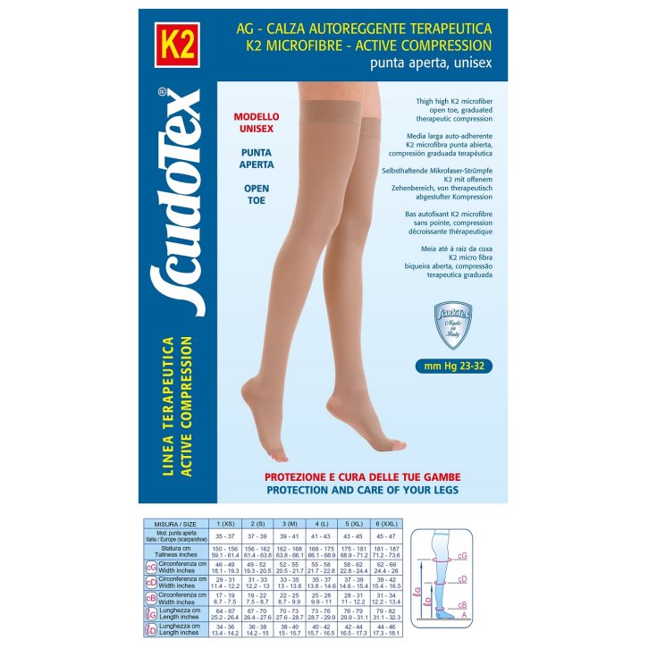 K2 Microfibre Open Toe Stay Up ScudoTex Beige Taille 2