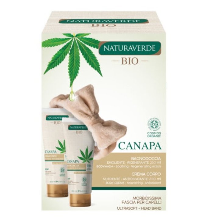 Bain Moussant CHANVRE + Crème Corporelle + Bandeau NATURAVERDE BIO 1 Boîte