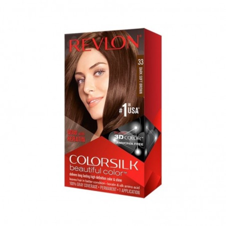 COLORSILK® Beautiful Color ™ 3D N.33 Brun Sift Foncé REVLON 1 Teinte Permanente COLORSILK® Beautiful Color ™ 3D N.33 Brun Sift Foncé REVLON 1 Teinte Permanente