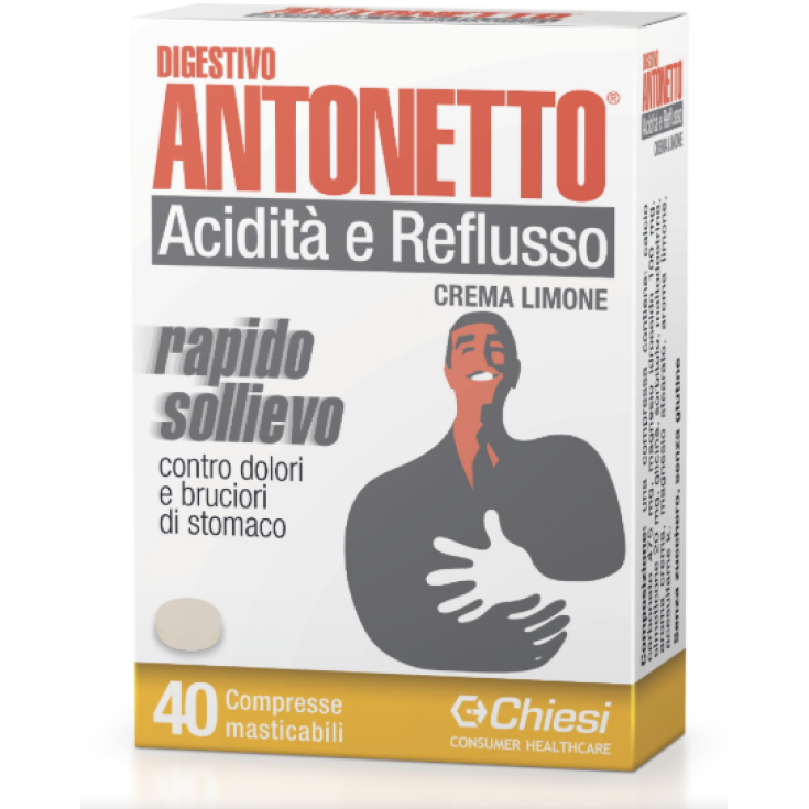 Digestif Antonetto® Acidité Et Reflux Citron Crème Chiesi 40 Comprimés À Croquer