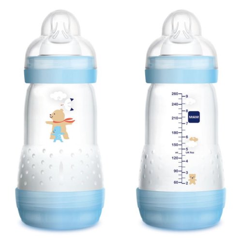 MAM Easy Start Biberon Anti-Coliques 160 Ml Rose - Allaitement Mixte, Auto-Stérilisant, Tétine Taille 1