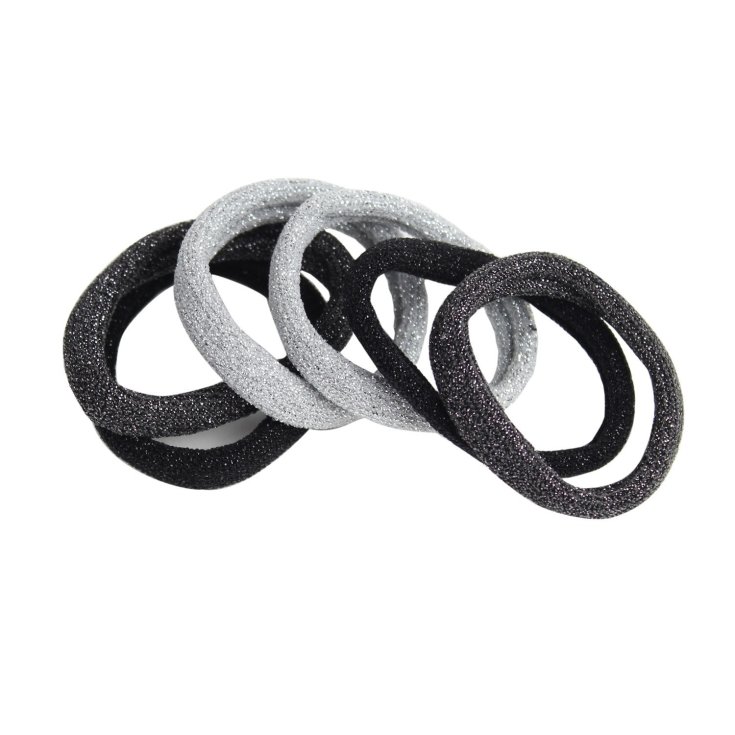 Elastiques Noir Argent 838/2 Beauty Idea 2 Pièces