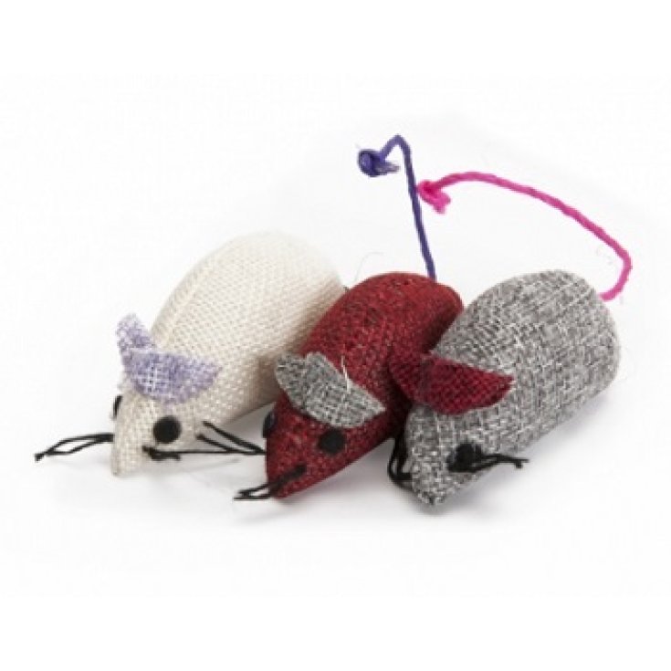 SOURIS EN JUTE COULEUR 3PCS