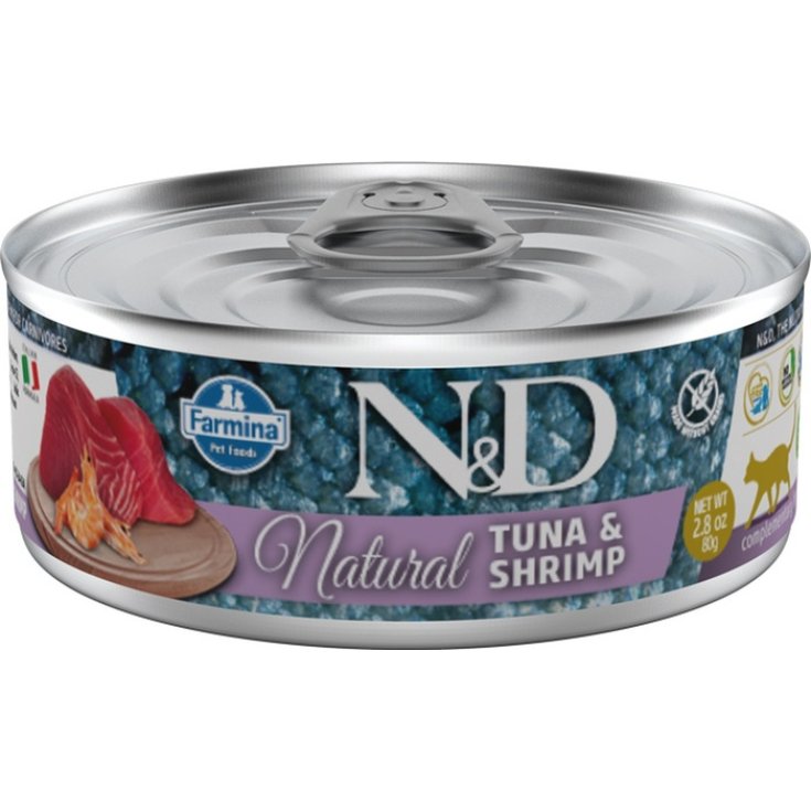 N&D CAT THON ET CREVETTES NATURELS80G