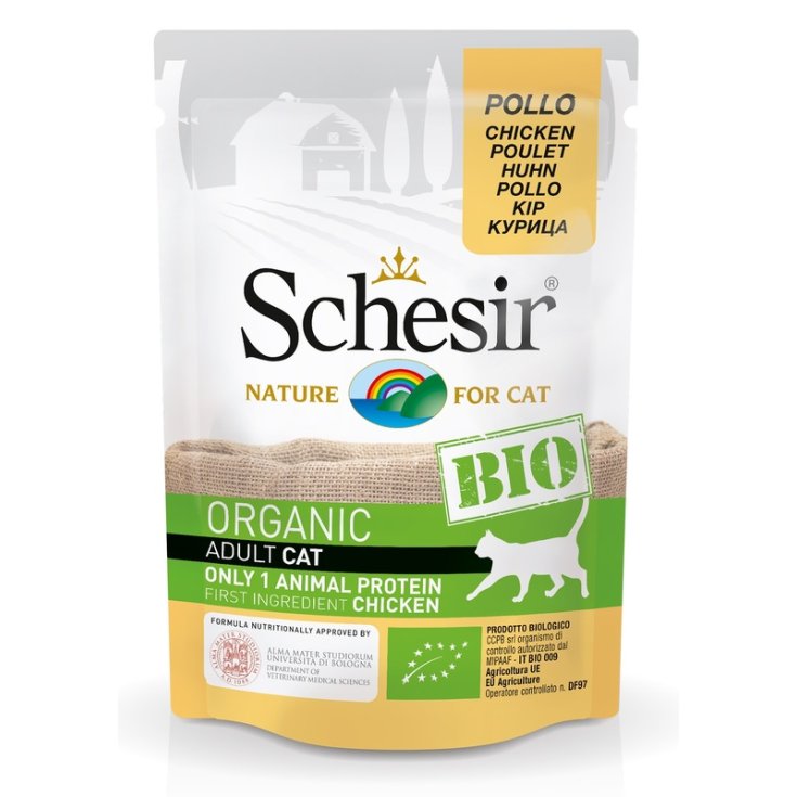 SCHESIR BIO CHAT POULET 85G