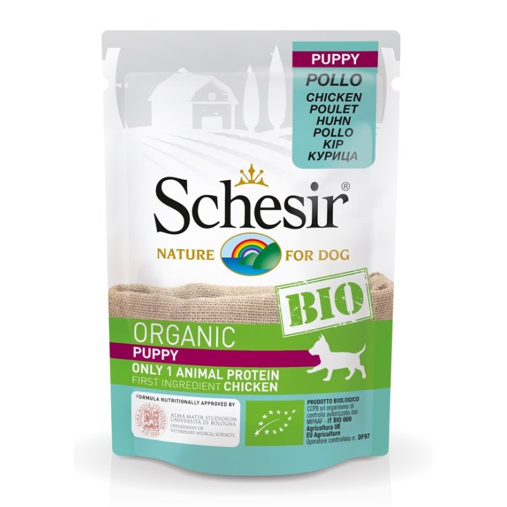 SCHESIR CHIEN CHIOT POULET BIO 85G