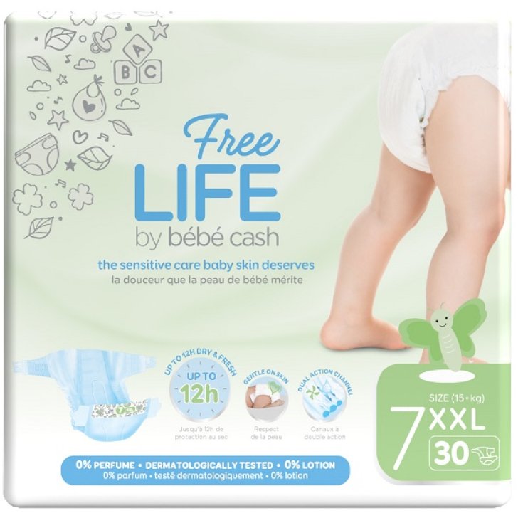 Pannolini Tg.7 XXL&nbsp;Freelife Bebe Cash 30 Pezzi