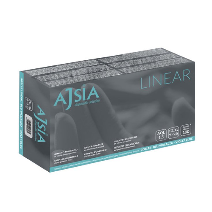 Guanto in Nitrile Tg.XL&nbsp;AJSIA LINEAR 100 Pezzi