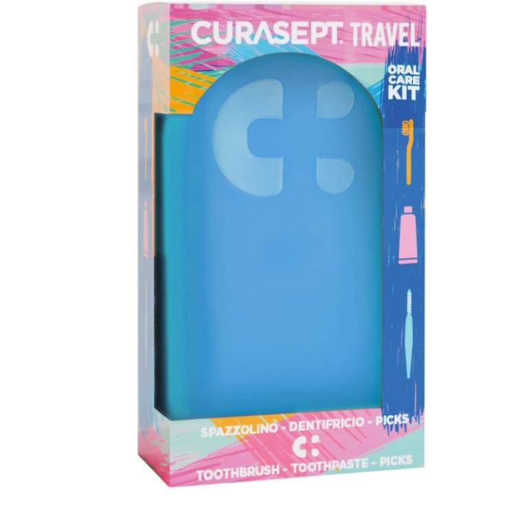 Curasept Travel Kit Igiene Orale Blu con Spazzolino e Dentifricio