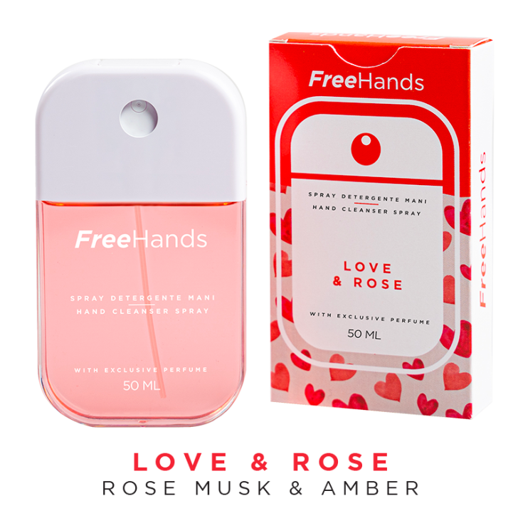FreeHands Love & Rose Fragrance Hand Cleanser Spray 50 ml