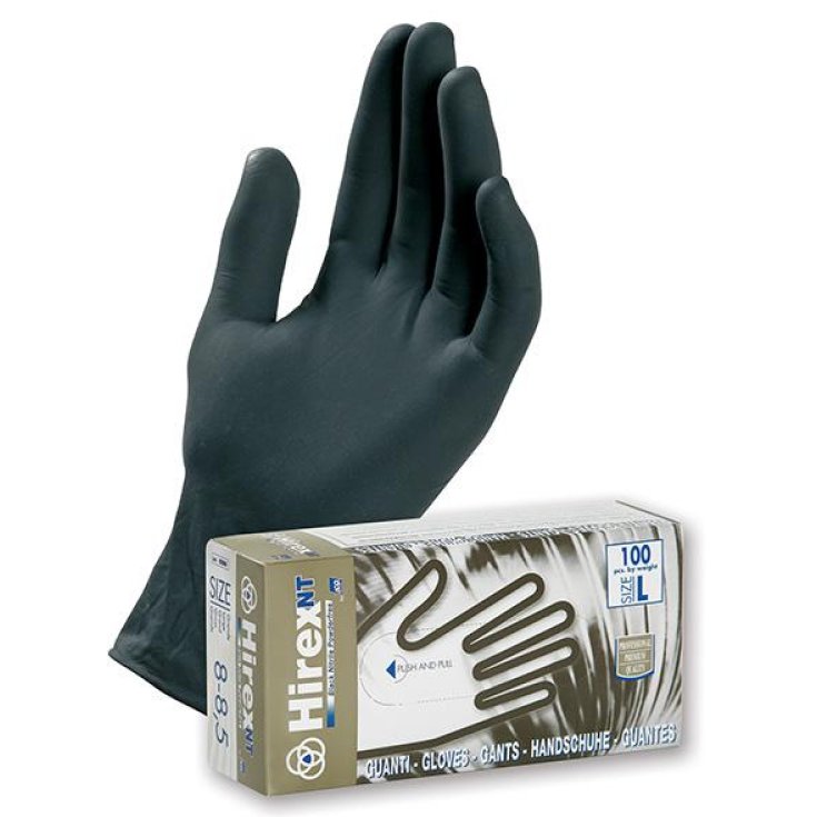 Gants en nitrile HirexNt noirs 100 pièces