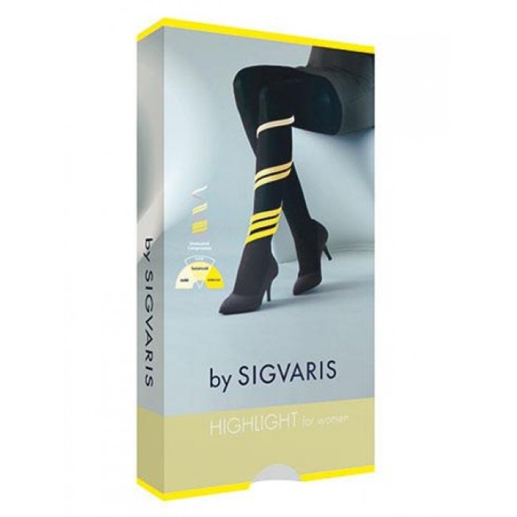 Point culminant pour femme aux genoux Bout fermé Taille S Couleur Noir Sigvaris