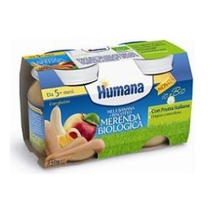Humana Bio Snack Pomme Banane Biscuit 2x120g