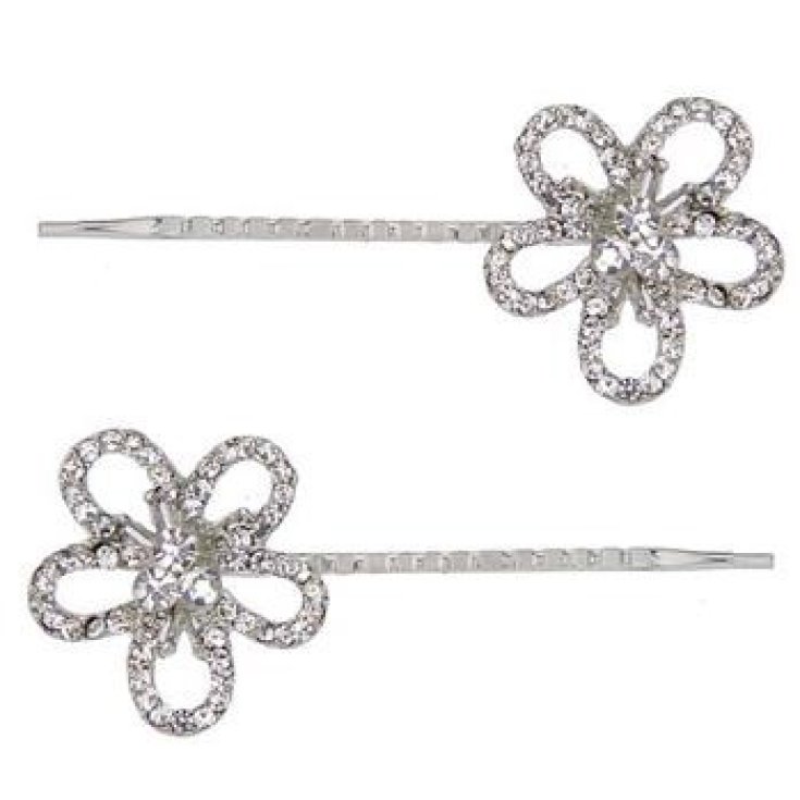 Pinces à Linge Fleurs De Strass 254 Idée Beauté 2 Pièces
