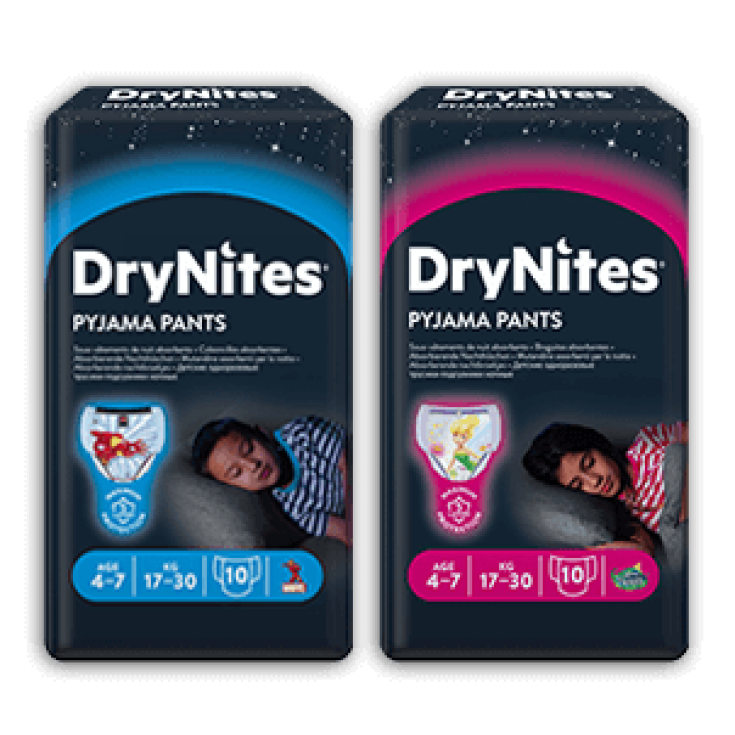 Drynites Pyjama Pantalon Homme Enfant Culotte Absorbante Pour Nuit 4-7 Ans 10 Unités