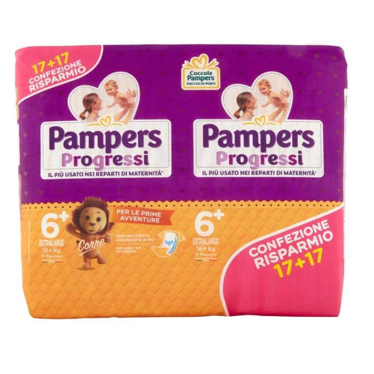 Pampers Progressi Taille 6 XL (16 + kg) 34 Couches