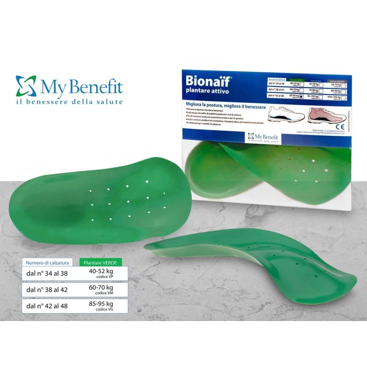 Semelles Bionaif My Benefit Active Couleur Verte Grande Taille 2 Semelles