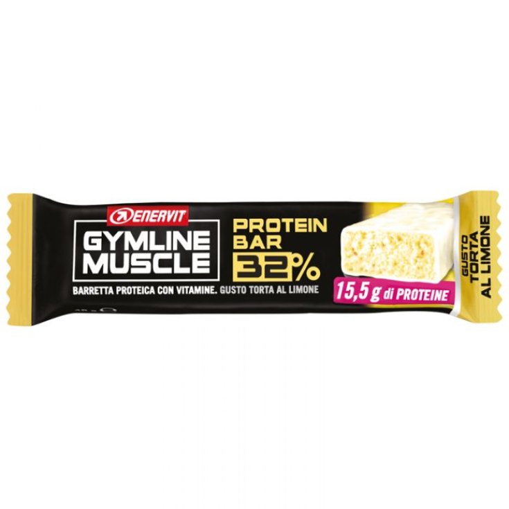 Barre Protéinée 32% Gâteau au Citron Gymline Muscle Enervit 48g