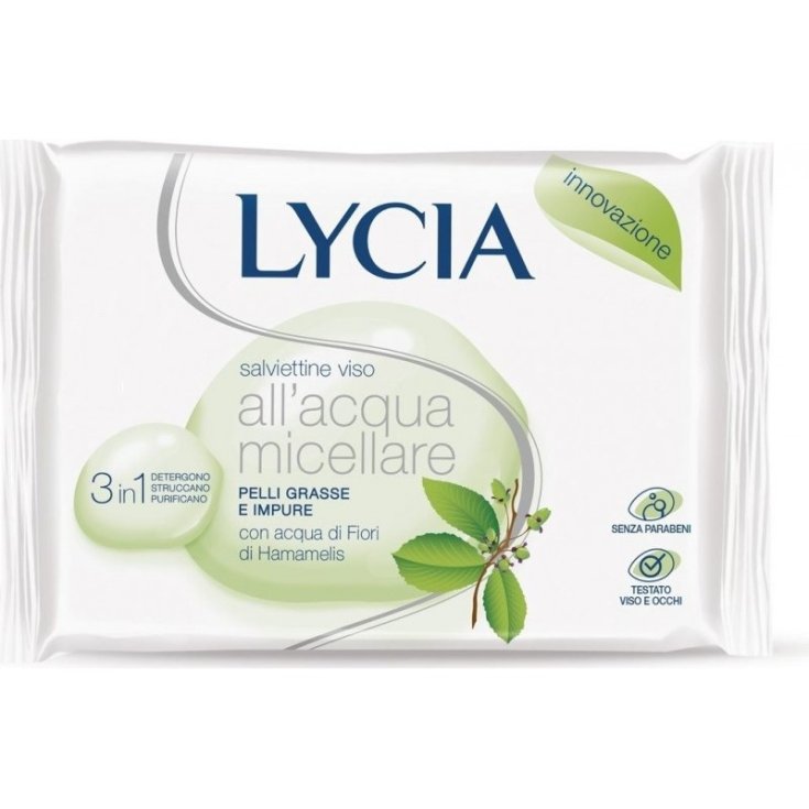 Lycia Lingettes Eau Micellaire Peaux Grasses 12 Lingettes